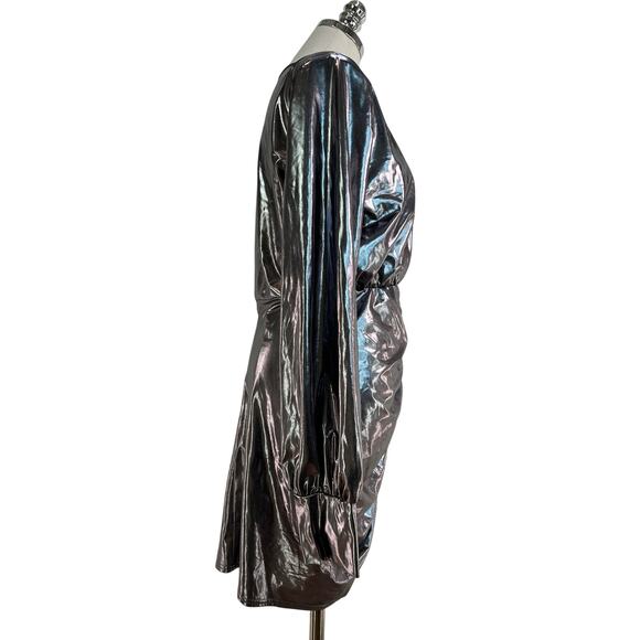 Buddy Love Metallic Cyrus Dress Silver Party Cocktail - Picture 6 of 10